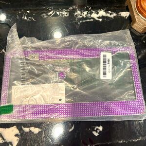 Purple Rhinestone License Plate Cover